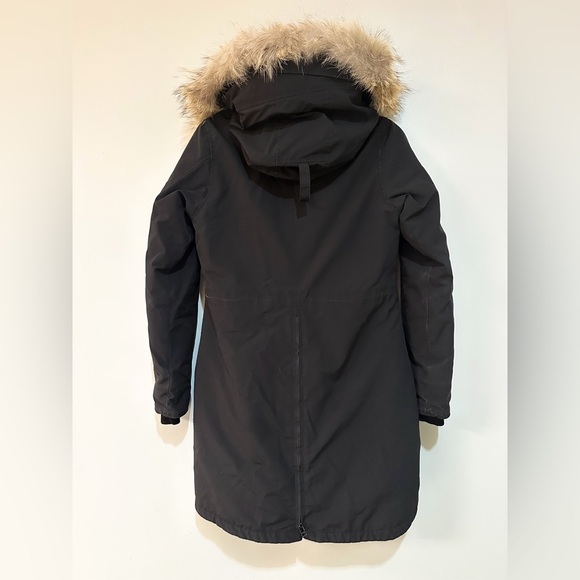 Canada Goose Rossclair Parka Heritage Women’s Sz Small Black Coat Fur Hood Trim - Picture 13 of 16